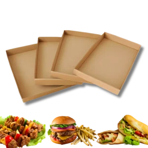 Street Food Papírtálca Kicsi 26 x 16 x 3 cm Közepes 32.5 x 24.5 x 4 Pizza tálca 33 x 33 x 3 cm