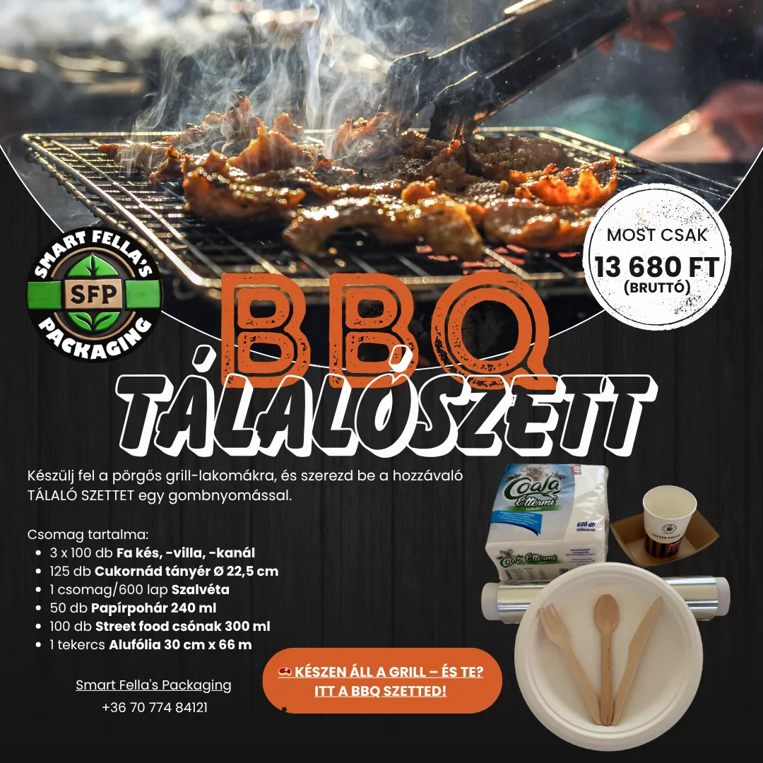 BBQ Tálalószett promó Komplett megoldás grillpartikhoz
