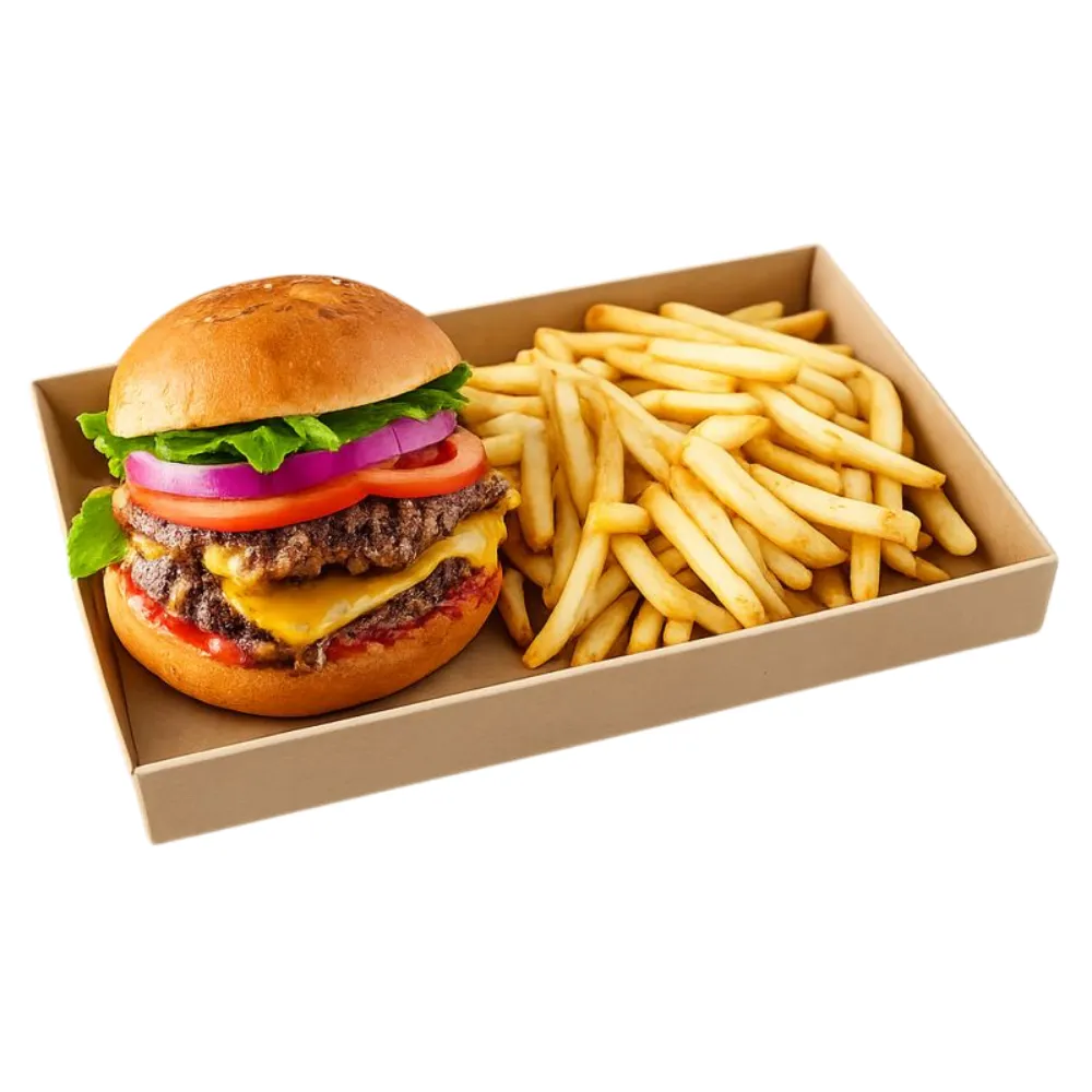 Fenntartható csomagolások - Smart Fella's Packaging 15 SF Tálca Hamburgerrel